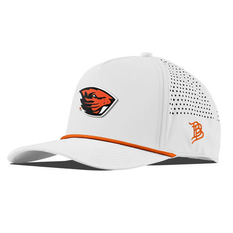 Oregon State University "Oregon State Team Logo" Curved 5 Panel Rope White + Tangerine Rope
