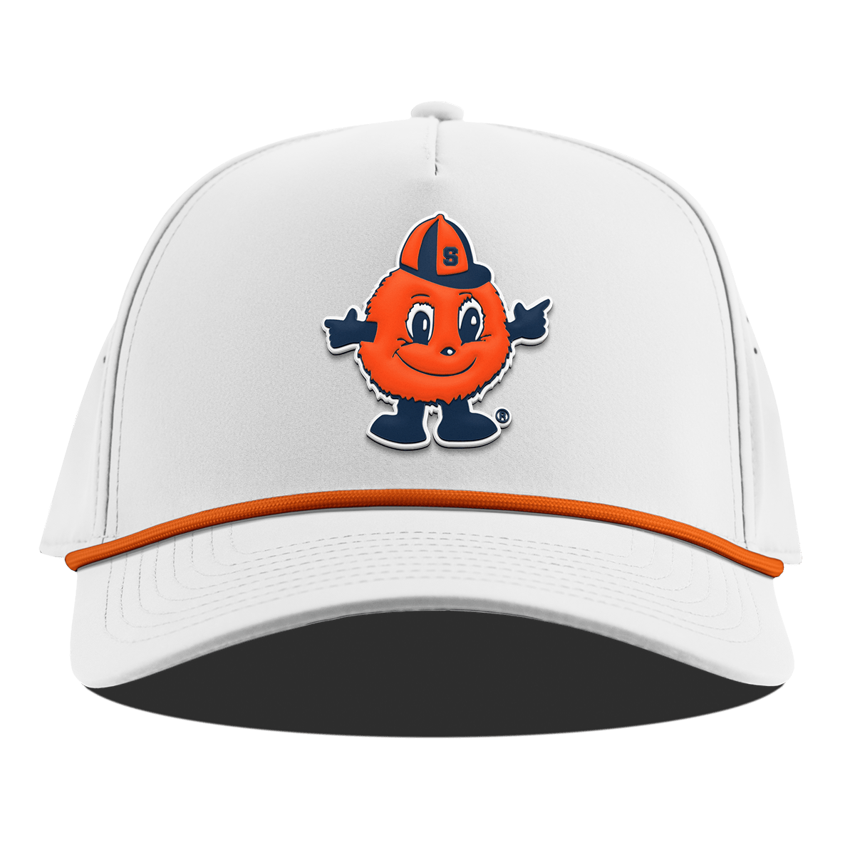 Syracuse University "Otto The Orange" Curved 5 Panel Rope White + Tangerine Rope