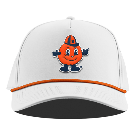 Syracuse University "Otto The Orange" Curved 5 Panel Rope White + Tangerine Rope