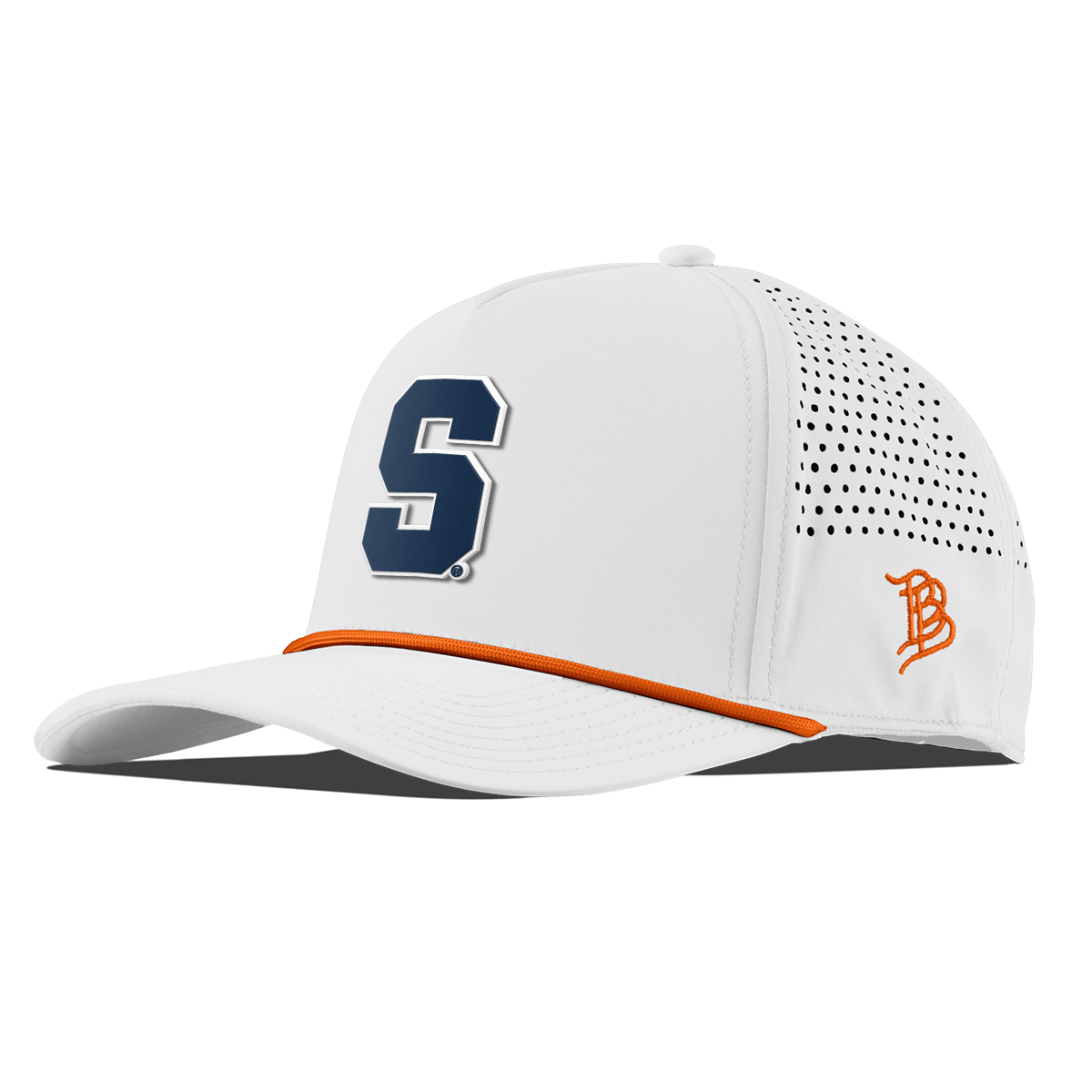 Syracuse University "Syracuse Navy Block" Curved 5 Panel Rope White + Tangerine Rope