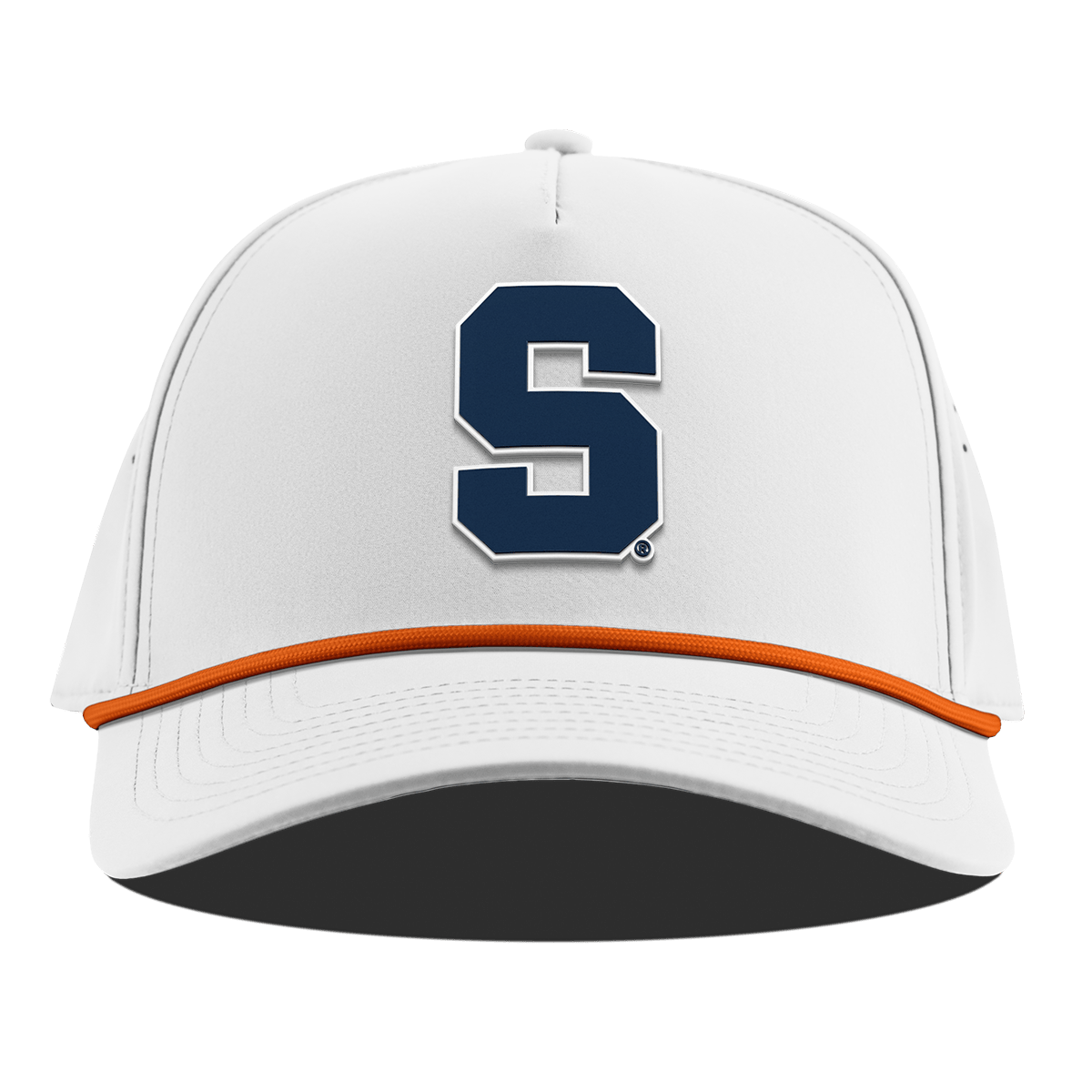 Syracuse University "Syracuse Navy Block" Curved 5 Panel Rope White + Tangerine Rope
