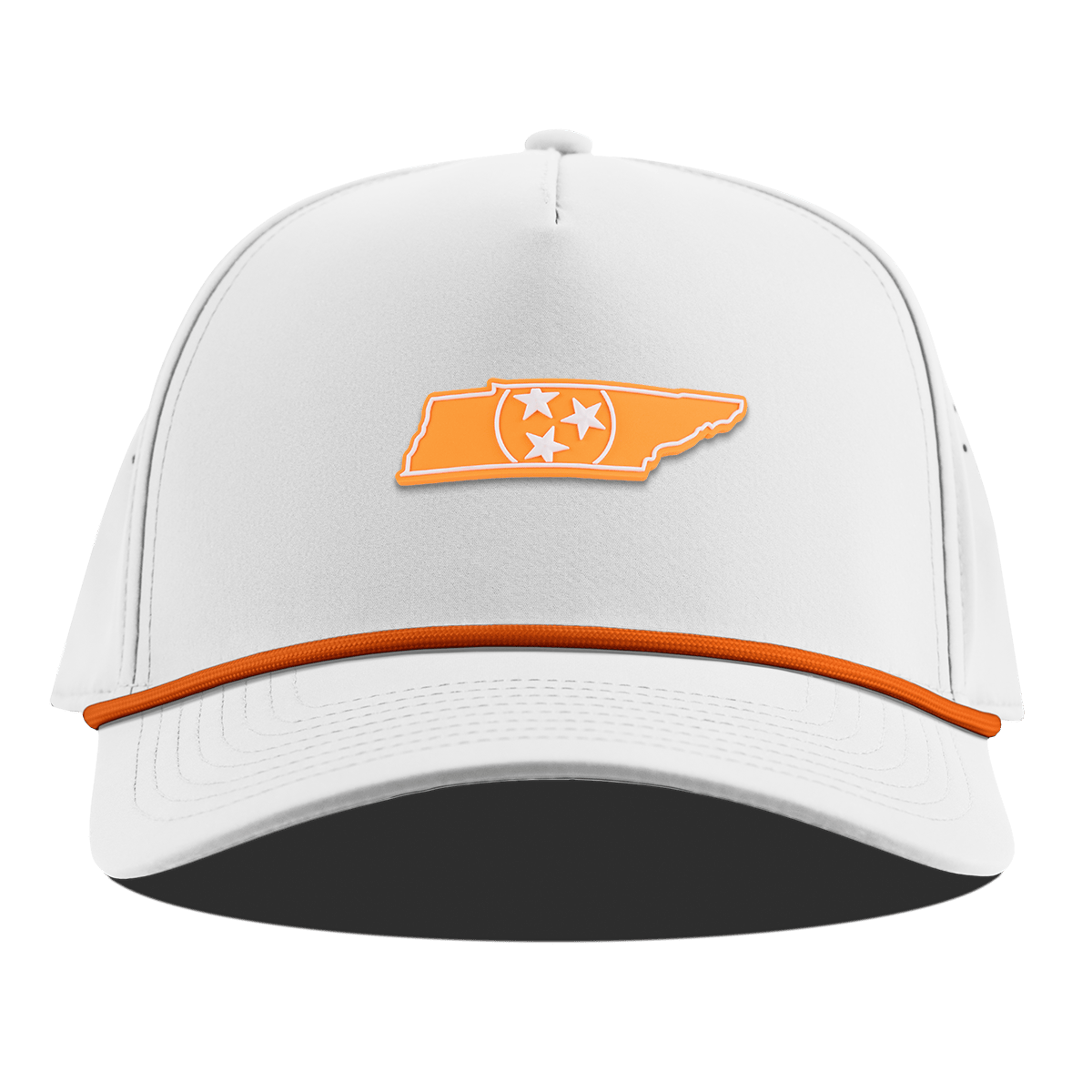University of Tennessee "Tennessee Orange" Curved 5 Panel Rope White + Tangerine Rope