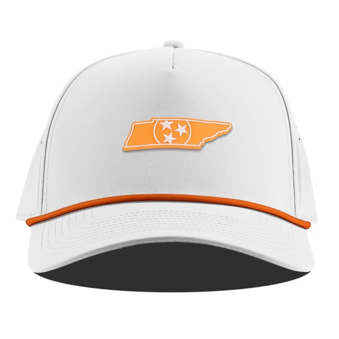 University of Tennessee "Tennessee Orange" Curved 5 Panel Rope White + Tangerine Rope
