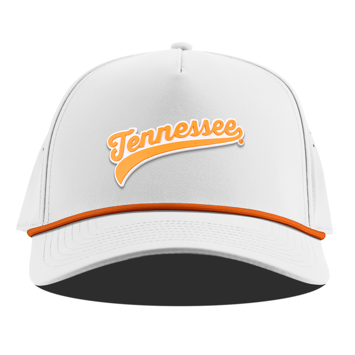University of Tennessee "Tennessee Script" Curved 5 Panel Rope White + Tangerine Rope