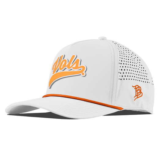 University of Tennessee "Tennessee Vols Script" Curved 5 Panel Rope White + Tangerine Rope