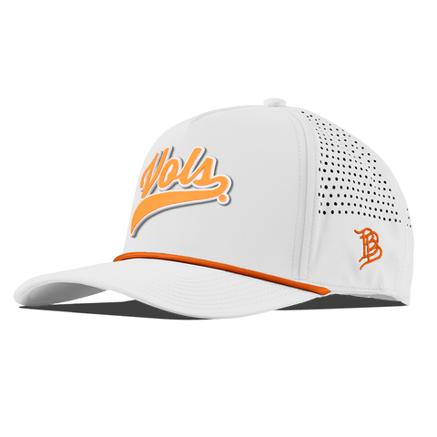 University of Tennessee "Tennessee Vols Script" Curved 5 Panel Rope White + Tangerine Rope