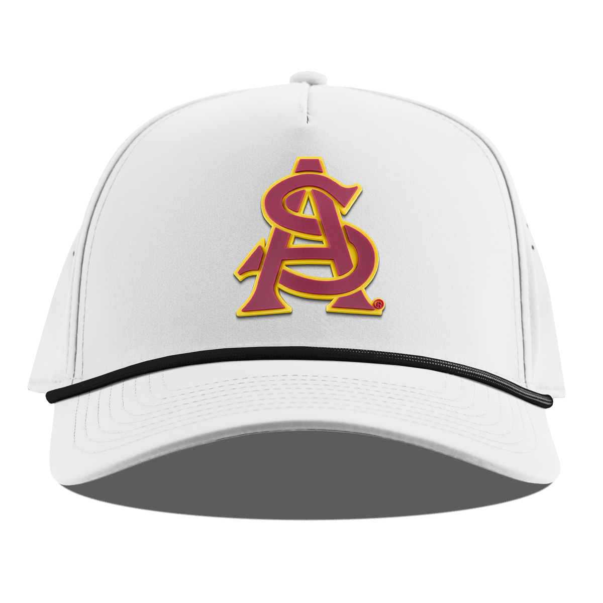 Arizona State University "ASU Baseball and Gold" Curved 5 Panel Rope White