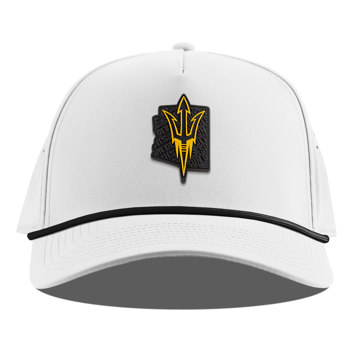 Arizona State University "ASU Blackout Pitchfork" Curved 5 Panel Rope White