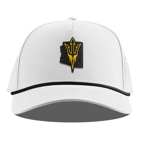 Arizona State University "ASU Blackout Pitchfork" Curved 5 Panel Rope White