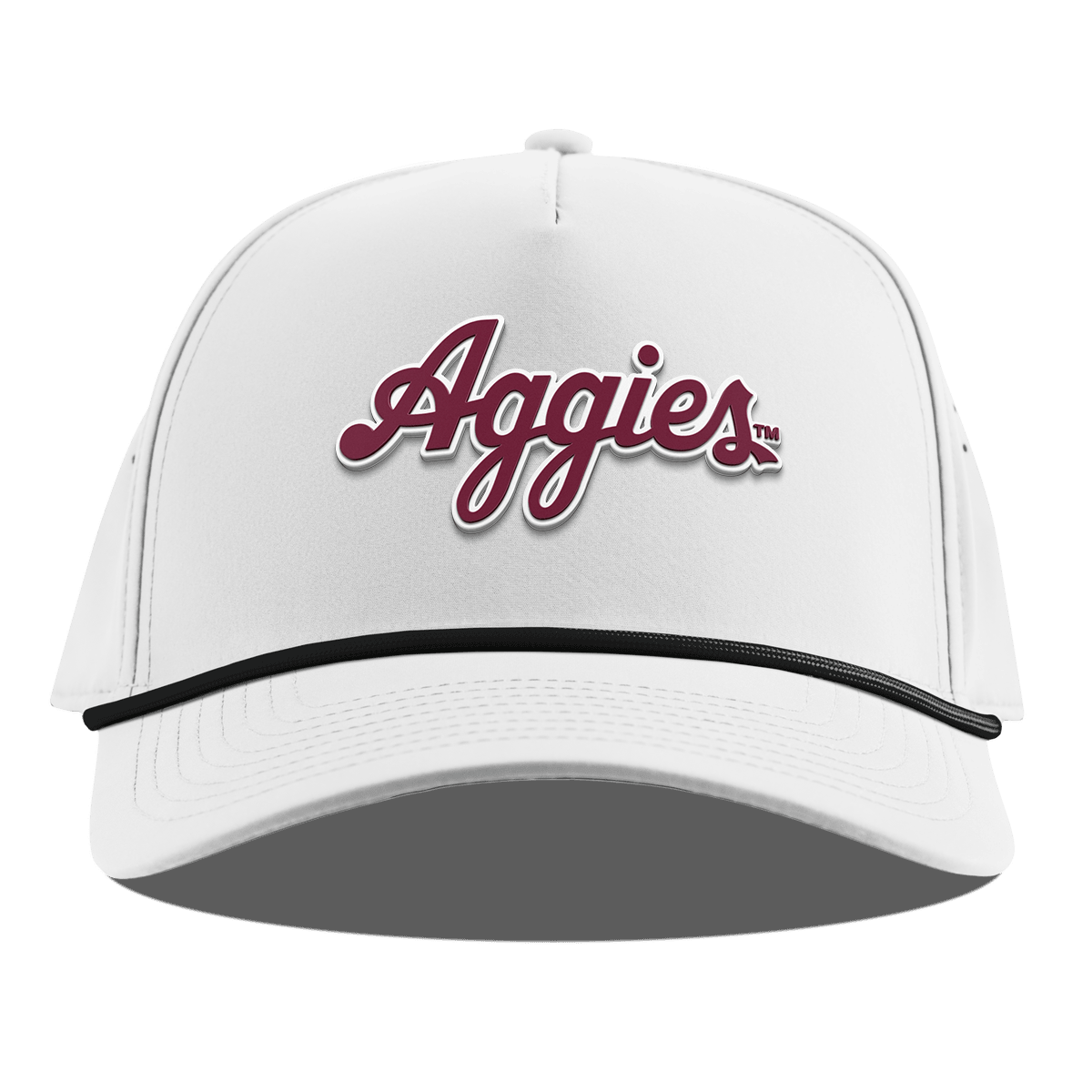 Texas A&M University "Aggies Script" Curved 5 Panel Rope White