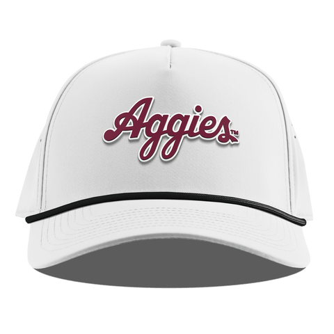 Texas A&M University "Aggies Script" Curved 5 Panel Rope White