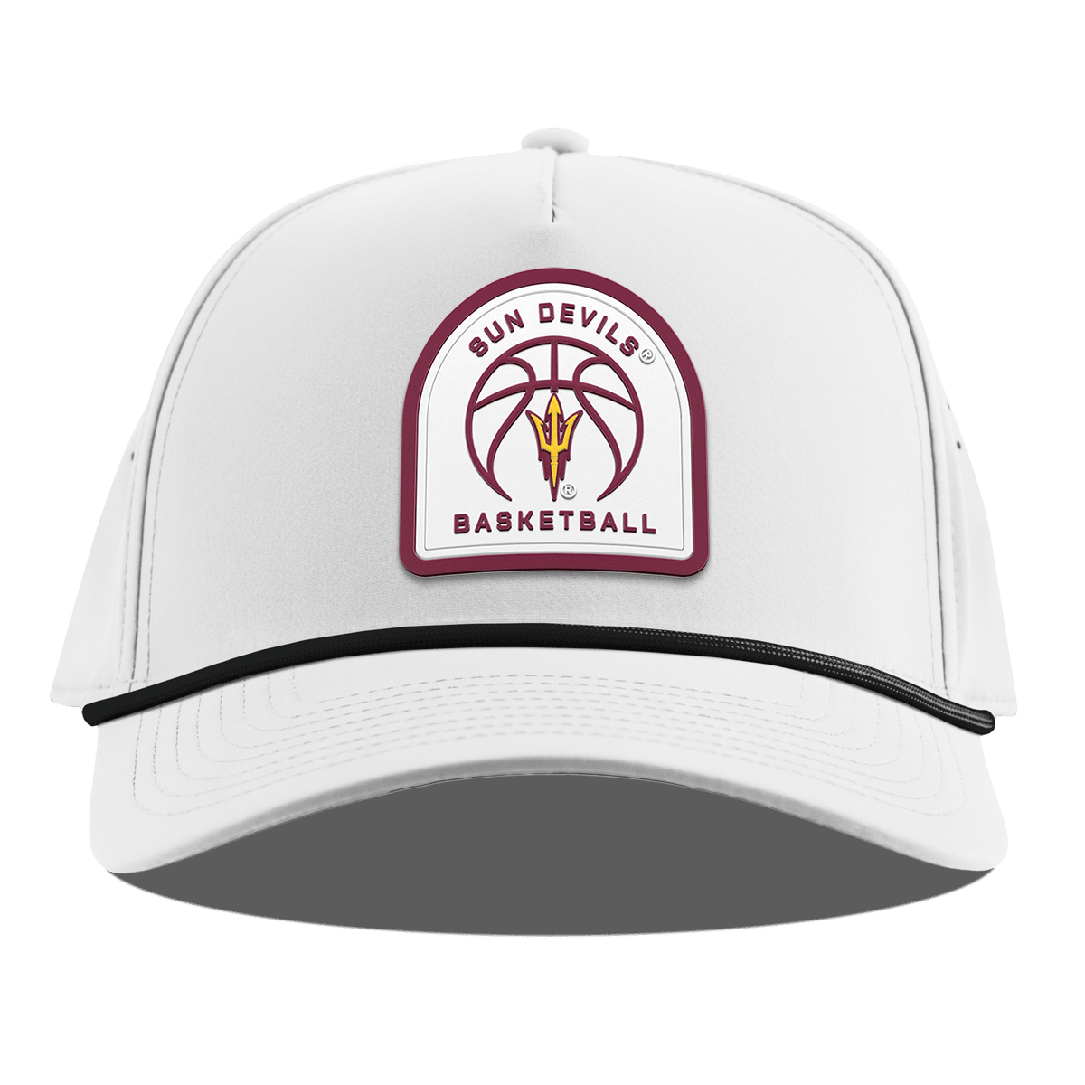 Arizona State University "Arizona State Basketball" Curved 5 Panel Rope White