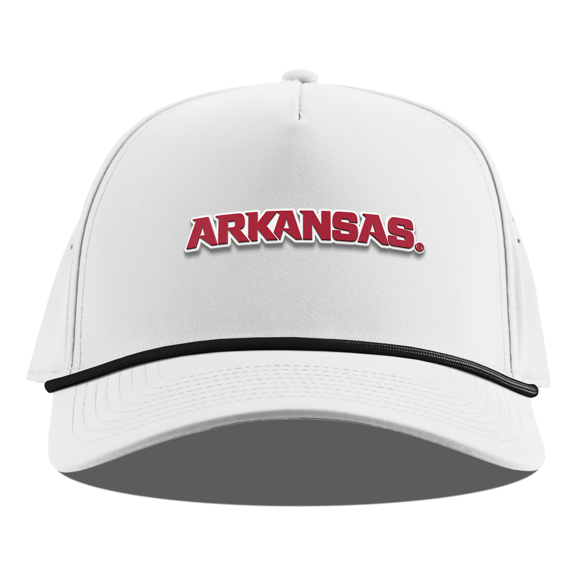 University of Arkansas "Arkansas Block" Curved 5 Panel Rope White