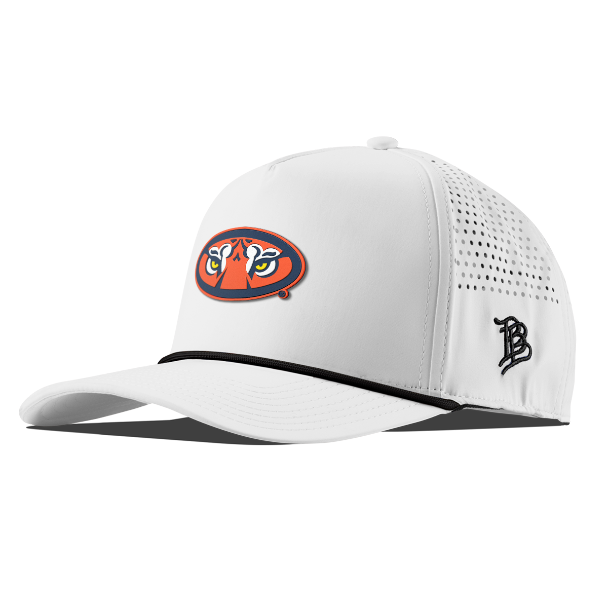 Auburn University "Auburn Tiger Eyes" Curved 5 Panel Rope White