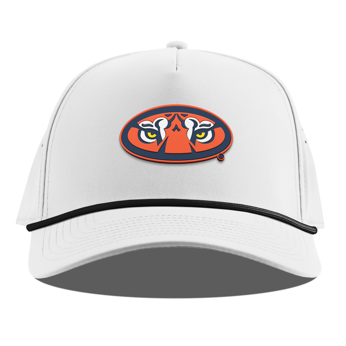 Auburn University "Auburn Tiger Eyes" Curved 5 Panel Rope White