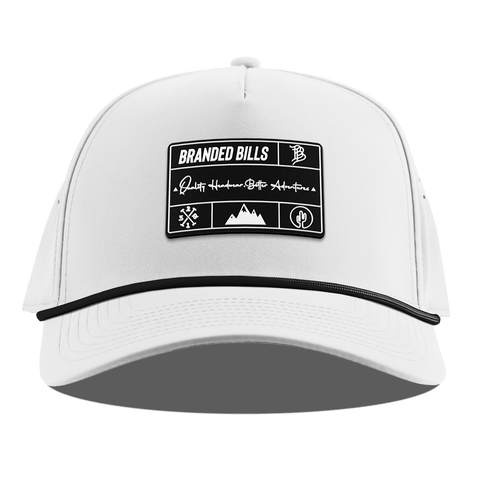 Branded Team Logo PVC Curved 5 Panel Rope White