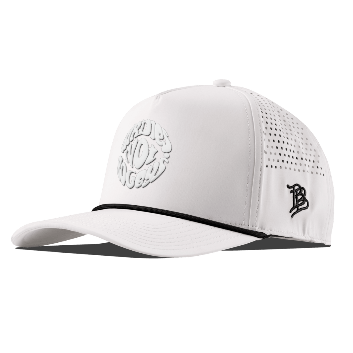 Birdies Not Bogeys® Curved 5 Panel Rope White