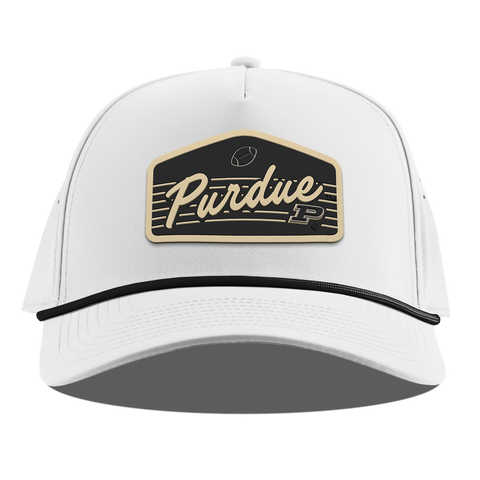 Purdue University "Boilermakers Football" Curved 5 Panel Rope White