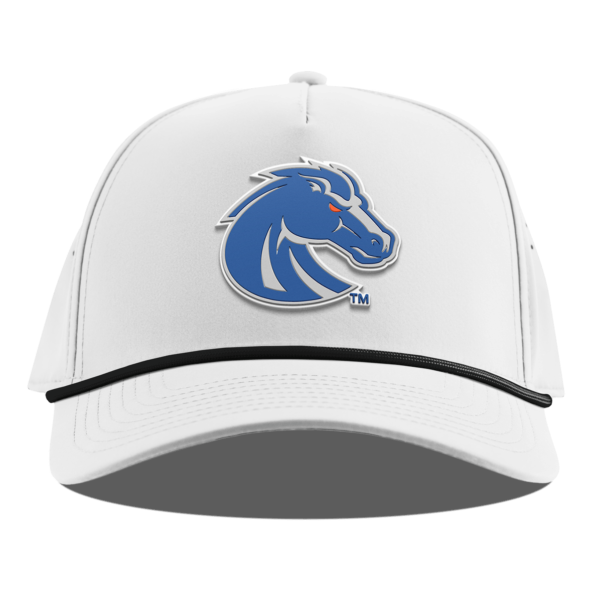Boise State University "Boise State Broncos Gray" Curved 5 Panel Rope White