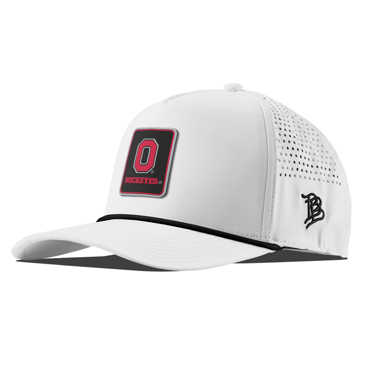 Ohio State University "Buckeyes Badge" Curved 5 Panel Rope White
