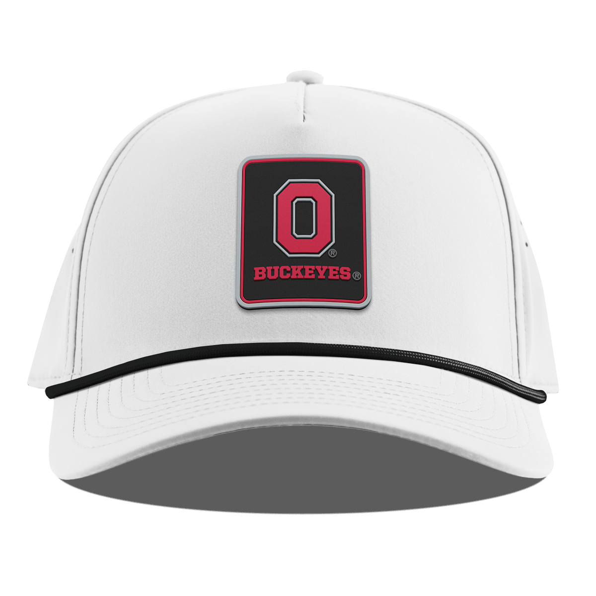 Ohio State University "Buckeyes Badge" Curved 5 Panel Rope White