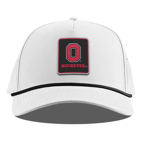 Ohio State University "Buckeyes Badge" Curved 5 Panel Rope White