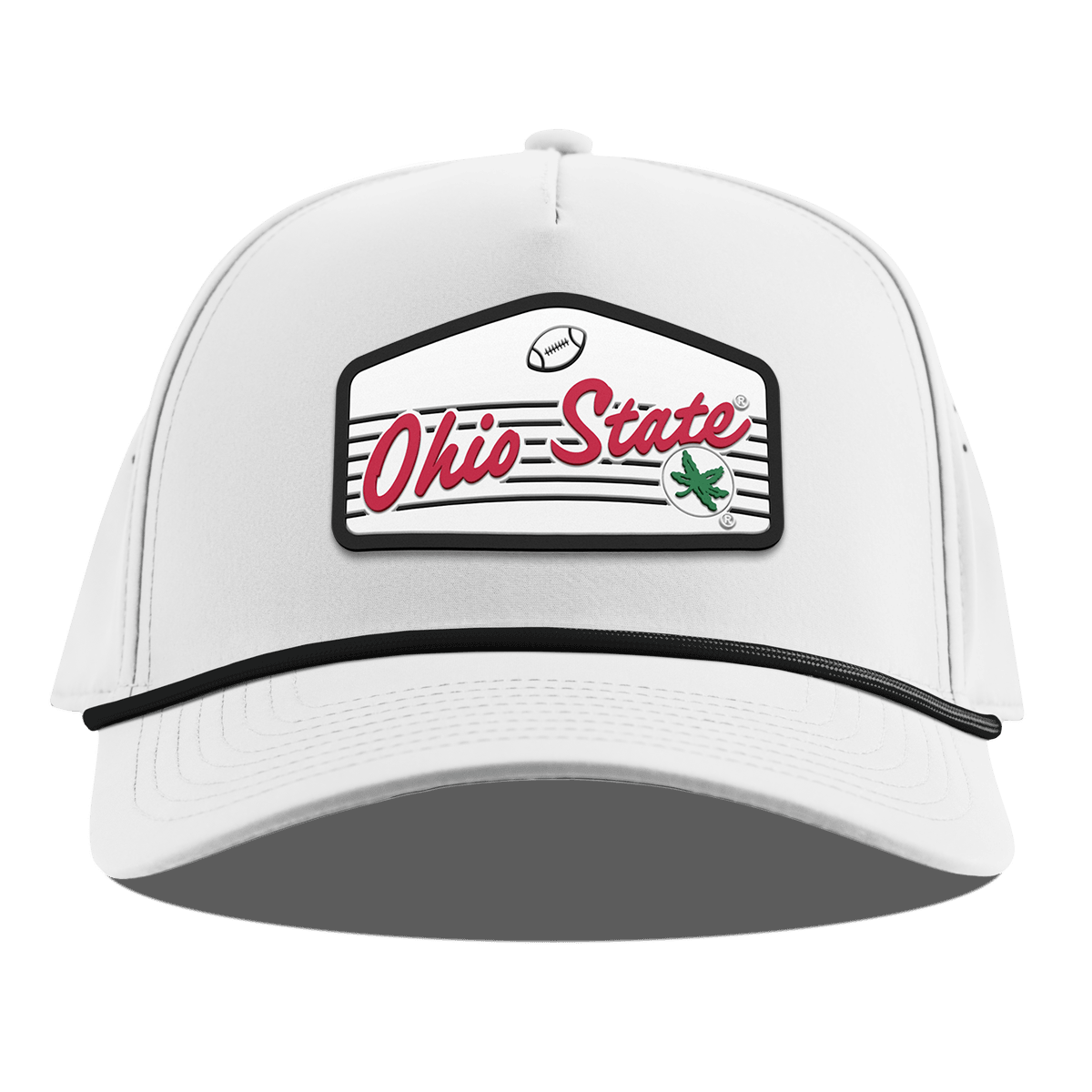 Ohio State University "Buckeyes Football'" Curved 5 Panel Rope White