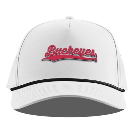 Ohio State University "Buckeyes Script" Curved 5 Panel Rope White