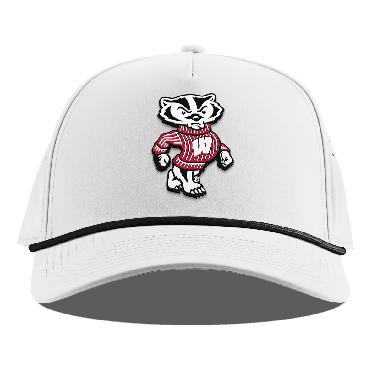 University of Wisconsin "Bucky Badger" Curved 5 Panel Rope White