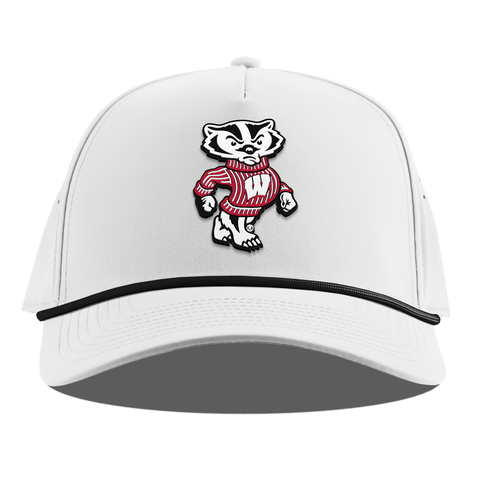 University of Wisconsin "Bucky Badger" Curved 5 Panel Rope White