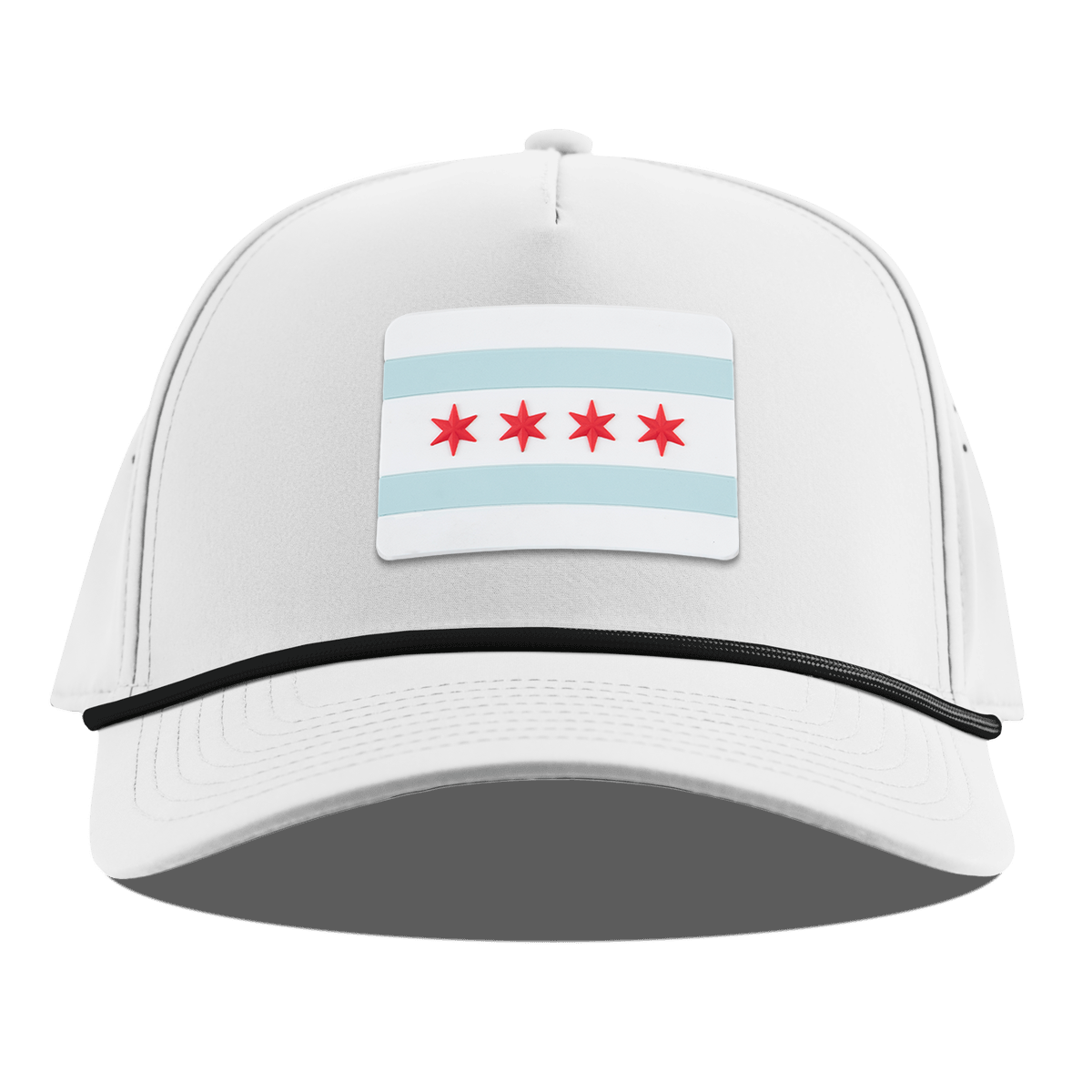 Chicago Flag Curved 5 Panel Rope White
