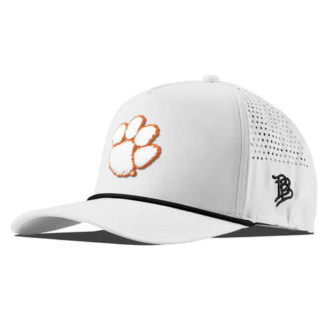 Clemson University "Clemson Tigers Paw" Curved 5 Panel Rope White