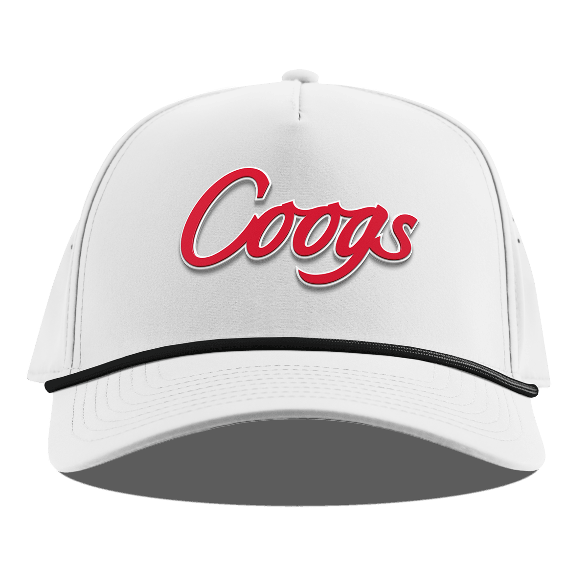 University of Houston "Coogs Script" Curved 5 Panel Rope White