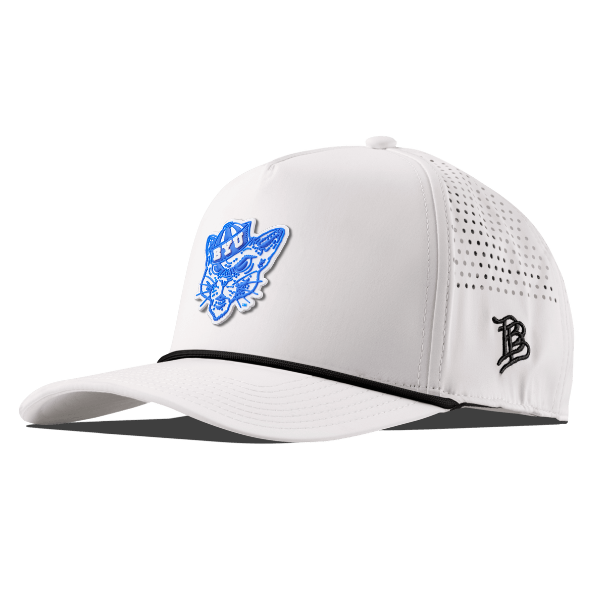 BYU "Cosmo The Cougar" Curved 5 Panel Rope White