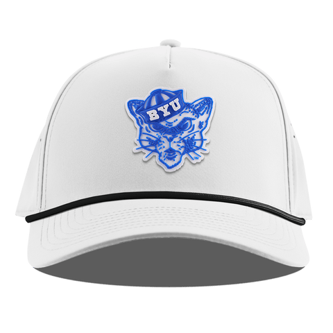 BYU "Cosmo The Cougar" Curved 5 Panel Rope White