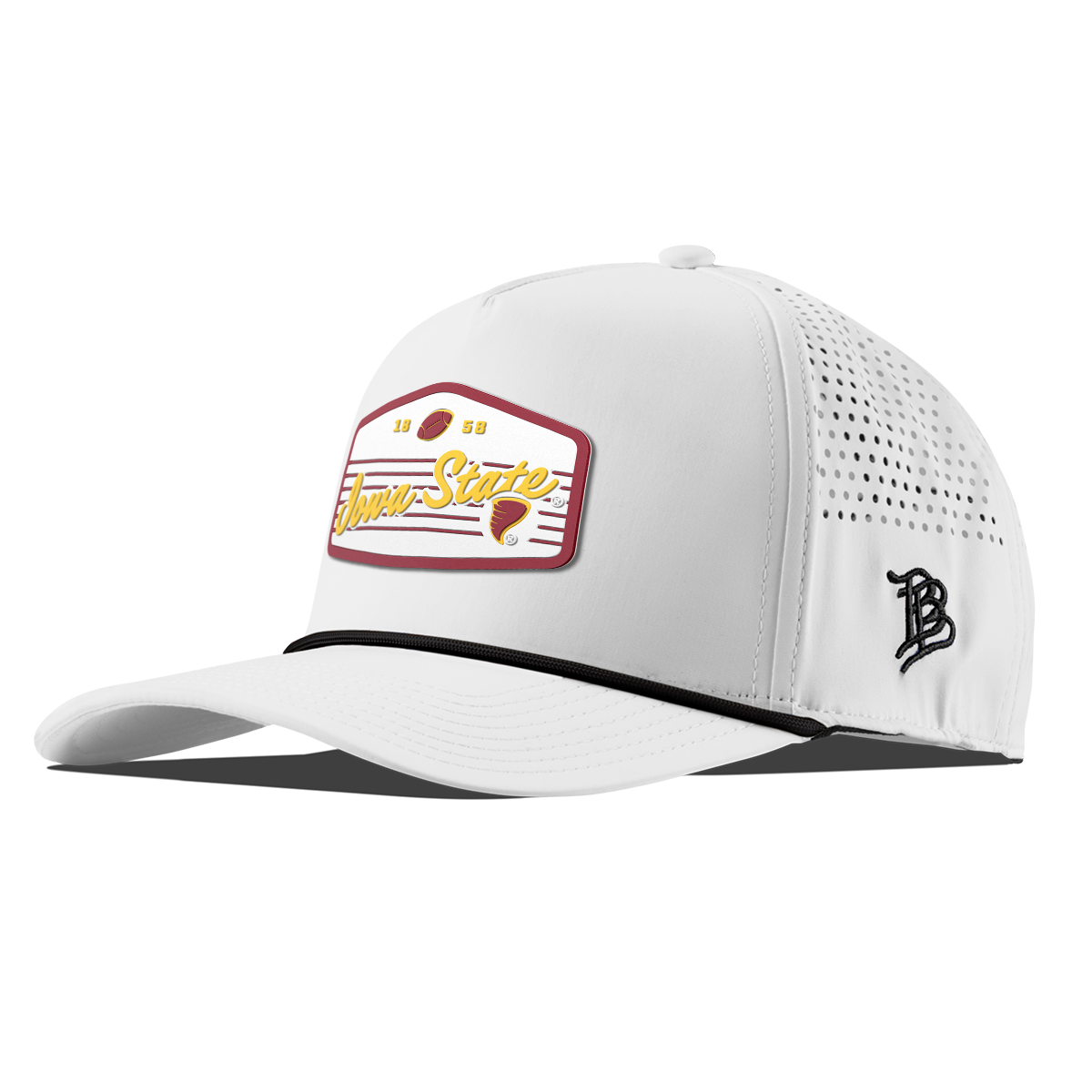 Iowa State University "Cyclones Football" Curved 5 Panel Rope White