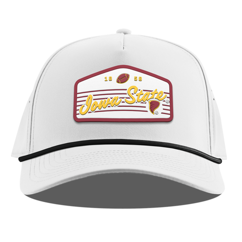 Iowa State University "Cyclones Football" Curved 5 Panel Rope White