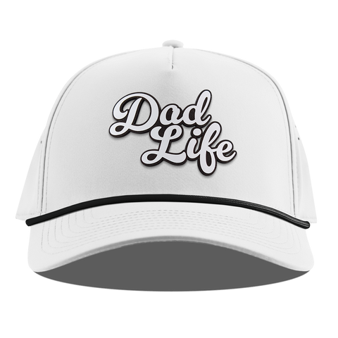 Dad Life Script Curved 5 Panel Rope White