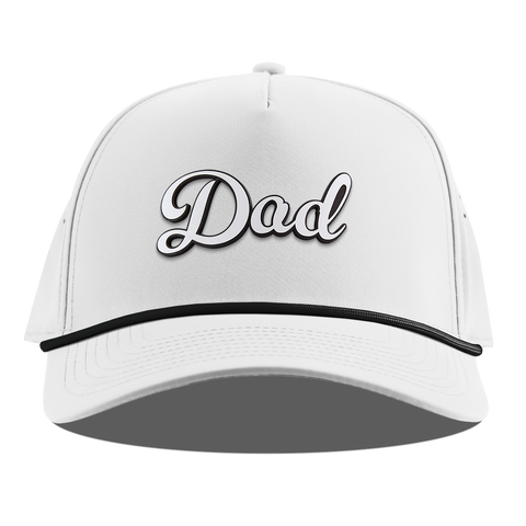 Dad Script Curved 5 Panel Rope White
