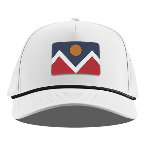 Denver Flag Curved 5 Panel Rope White