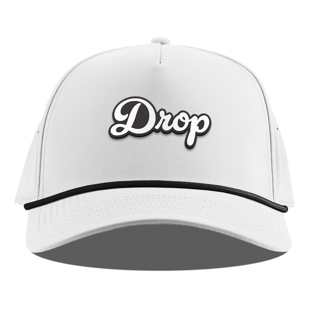 Drop Script Curved 5 Panel Rope White