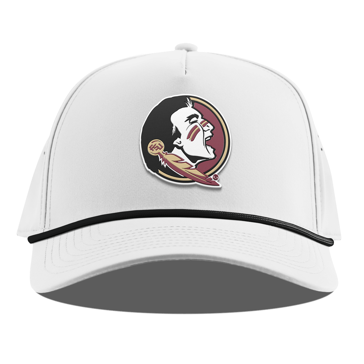 Florida State University "FSU Team Logo" Curved 5 Panel Rope White