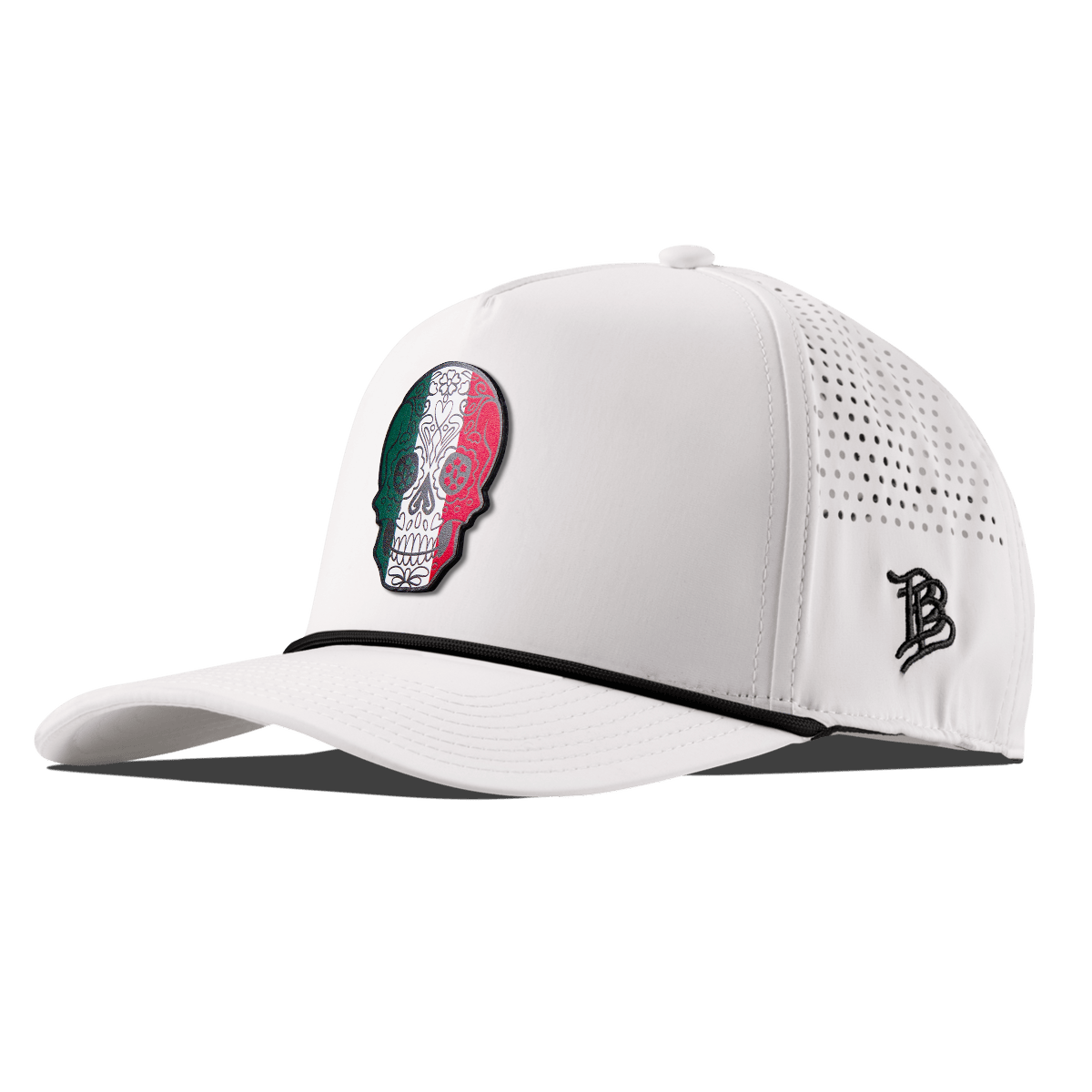 Fiesta Sugar Skull Curved 5 Panel Rope White