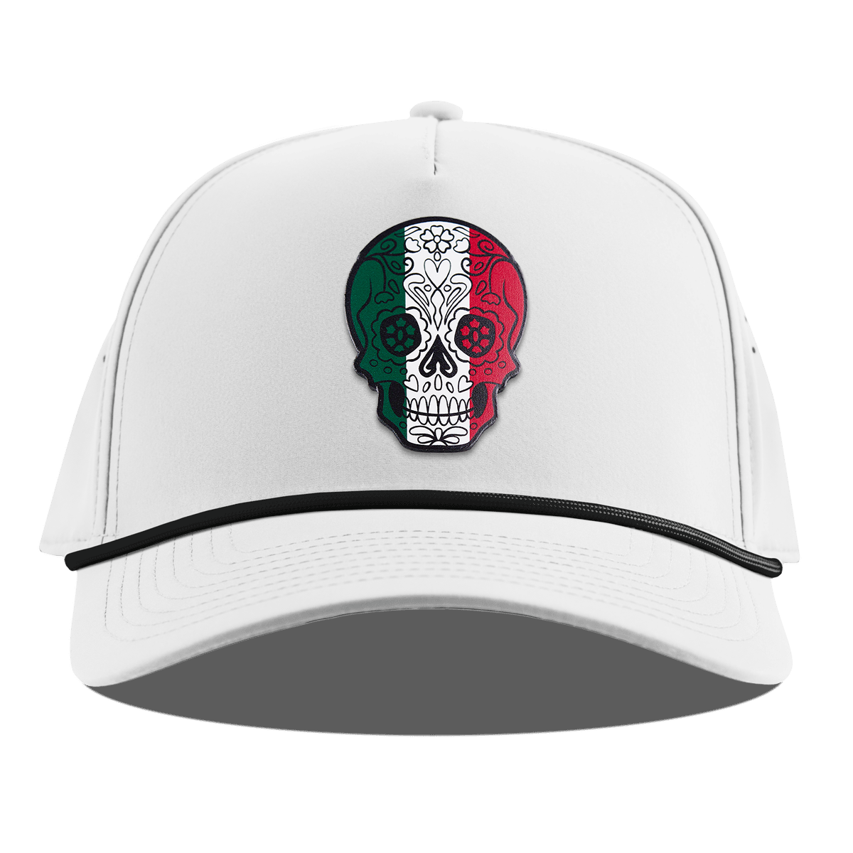 Fiesta Sugar Skull Curved 5 Panel Rope White