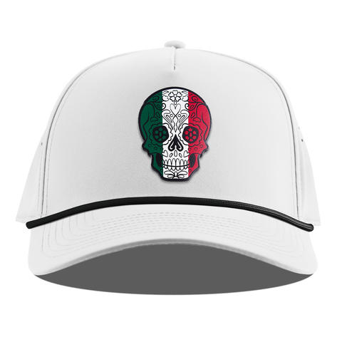 Fiesta Sugar Skull Curved 5 Panel Rope White