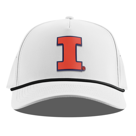 University of Illinois "Fighting Illini Orange" Curved 5 Panel Rope White