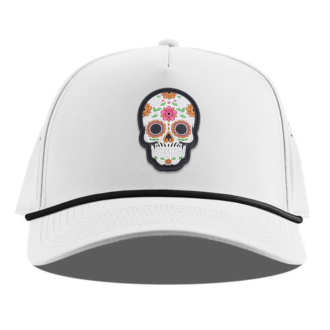 Flower Skull PVC Curved 5 Panel Rope White