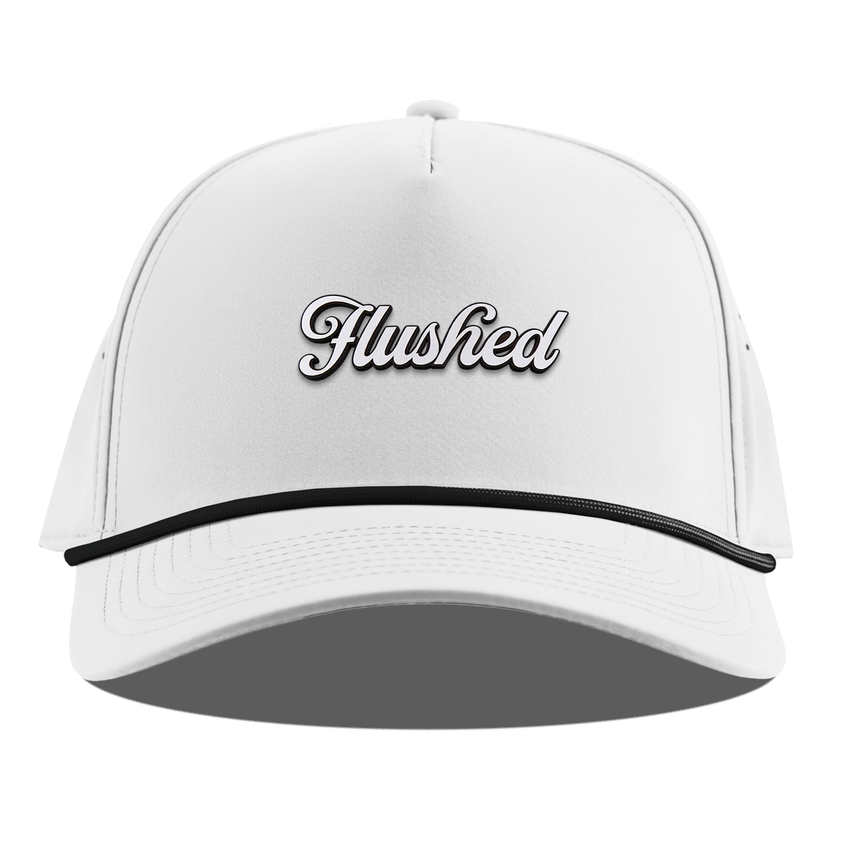 Flushed Script Curved 5 Panel Rope White