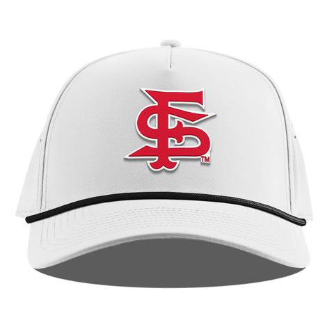 Fresno State University "Fresno State Stacked" Curved 5 Panel Rope White