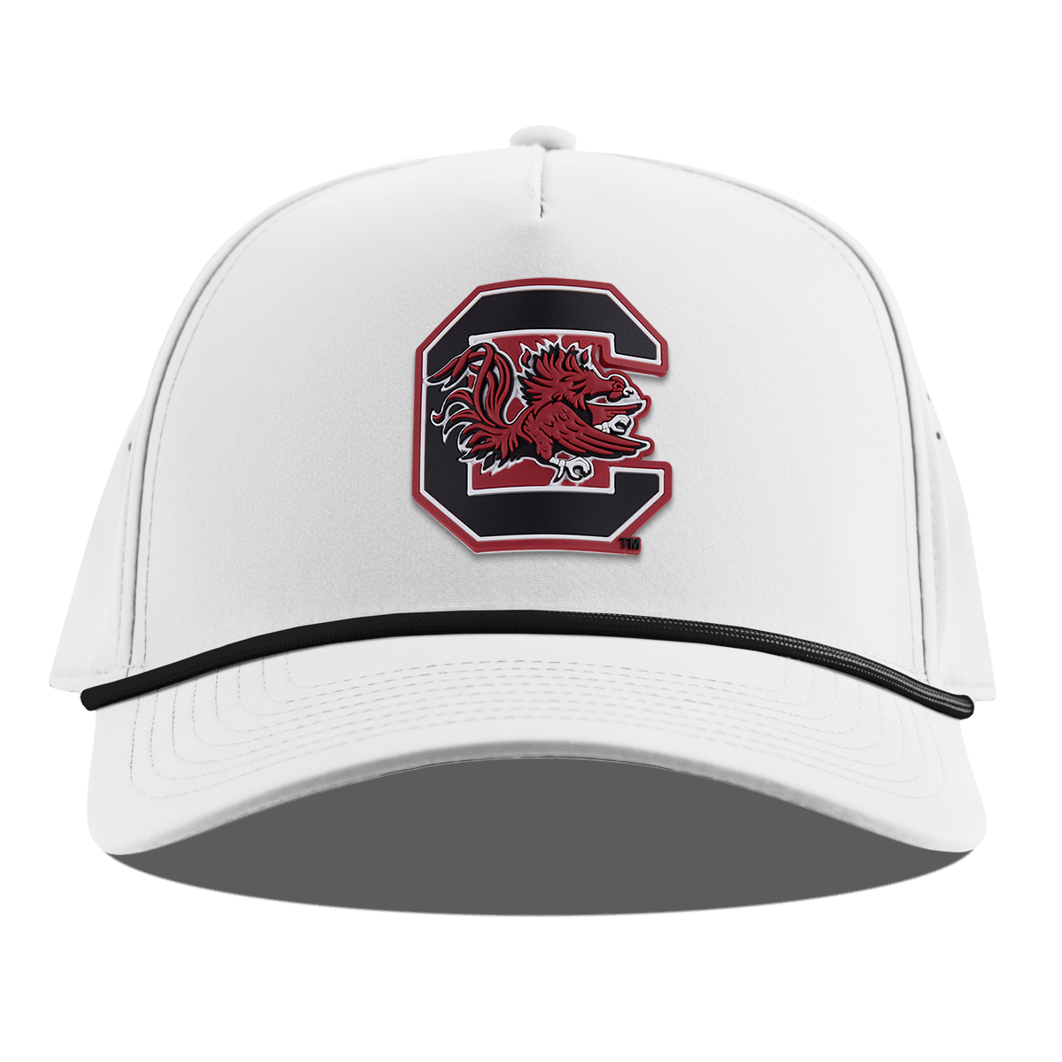 University of South Carolina "Gamecocks Garnet" Curved 5 Panel Rope White